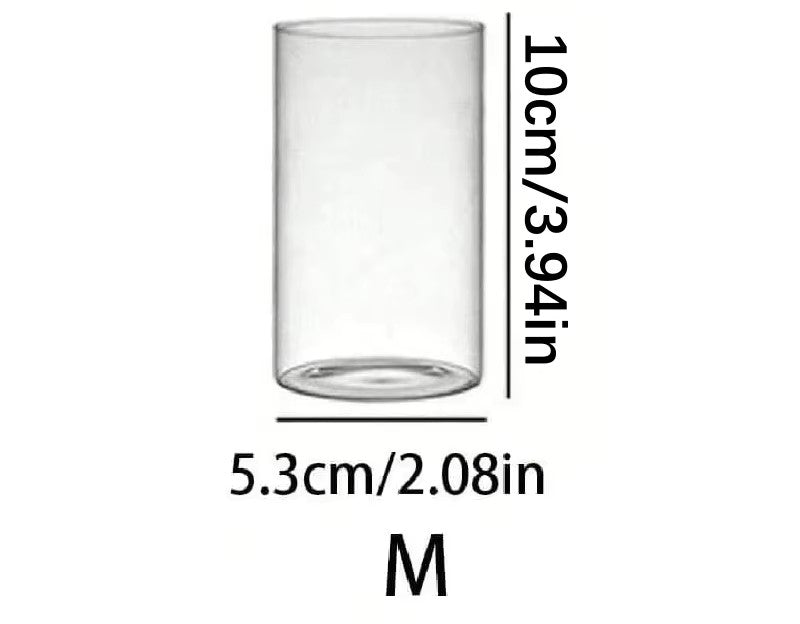 Klarer Zylinder-Kerzenhalter aus Glas