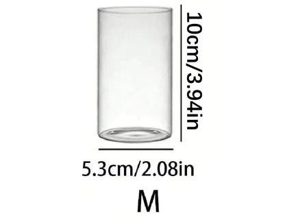 Klarer Zylinder-Kerzenhalter aus Glas