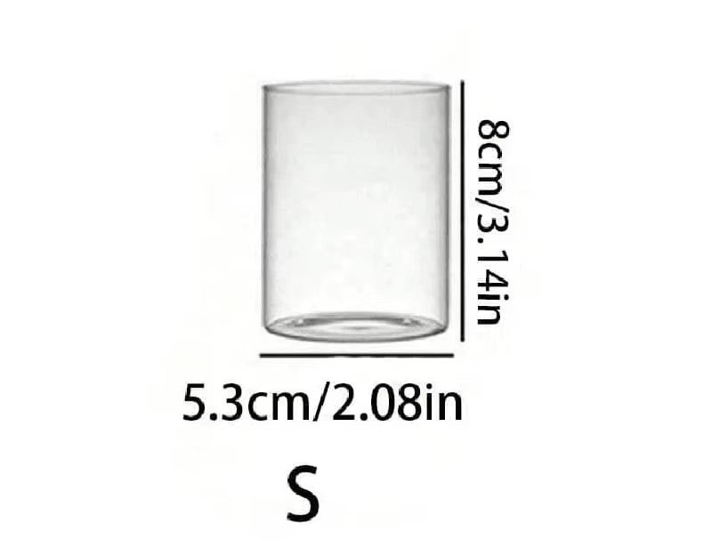 Klarer Zylinder-Kerzenhalter aus Glas