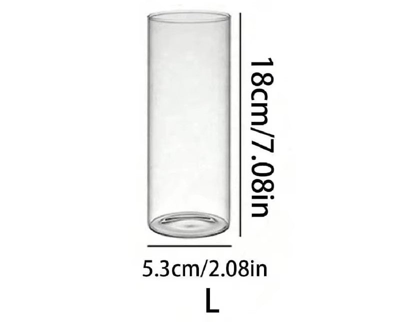 Klarer Zylinder-Kerzenhalter aus Glas