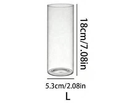 Klarer Zylinder-Kerzenhalter aus Glas